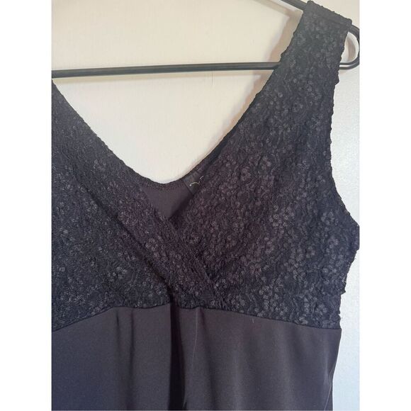 Vintage My Michelle black floral lace v neck slip dress sz M whimsigoth witchy g - Picture 5 of 6